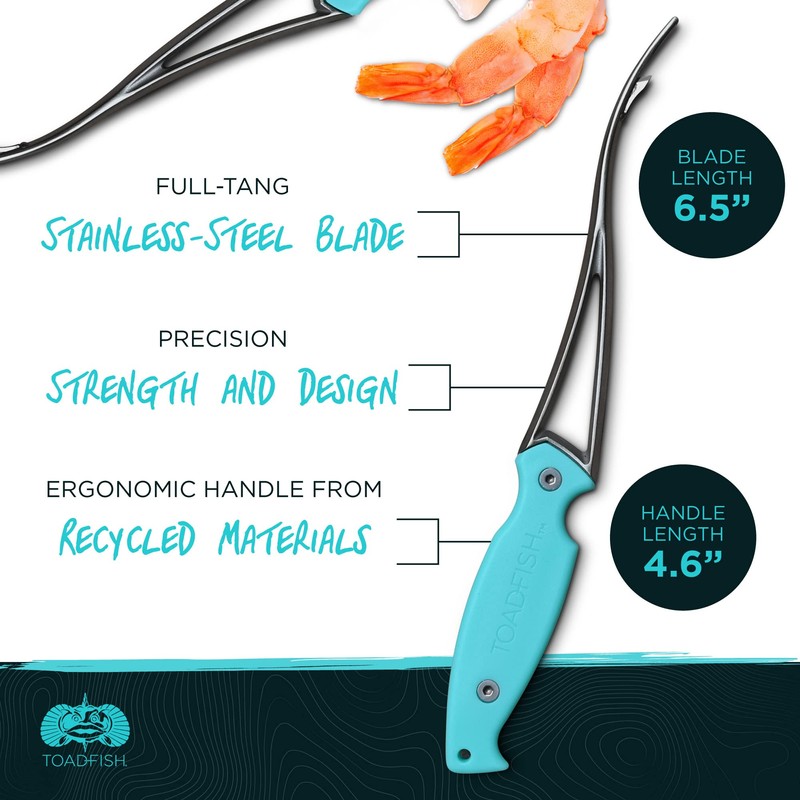 Toadfish Shrimp Deveiner Tool - Prawn & Seafood Peeler -