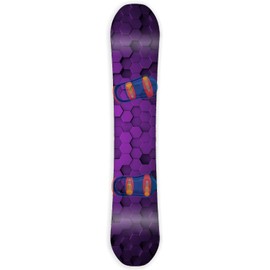 Snowboard Wrap Graphic Sticker Skin Cover - Includes Breakaway Knife - Universal Fit up to 65 inches and 14 inches Wide - Purple Hex 3D Gradient