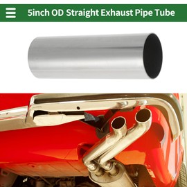 Motoforti 2" OD 150mm/5.9inch Length Straight Exhaust Pipe Tube T316 Stainless Steel Car Tubing Piping Surface Polishing Silver Tone