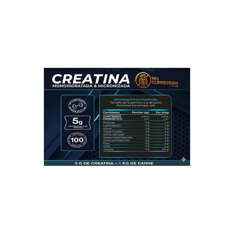 100% Creatina Monohidratada Micronizada Nosurrender.club