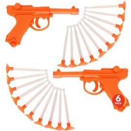 ArtCreativity Detective Dart Gun, Set of 6, Cool Dart Shooter Toys for Kids, Each Set with 1 Pistol and 9 Suction Cup Darts, Fun Toys for Outdoors, Indoors, Yard, Party Favors for Boys and Girls