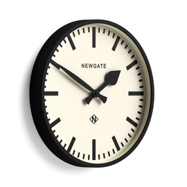 NEWGATE® Number Three Railway Wall Clock | Retro Inspired Modern Station Clock | 37cm | Black | Marker dial | Mid Century Style for Kitchen, Living Room or Office