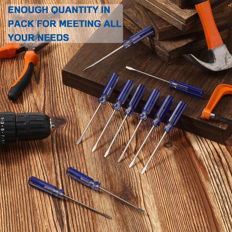 Lothee 10 Pack Mini Slotted Screwdriver 3.0mm Flat Head 5.12"