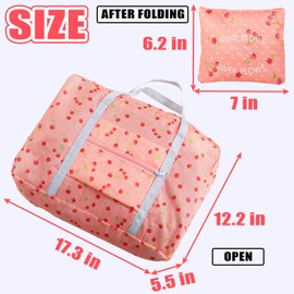 Travel Bag Carry on Duffel Bag Foldable Luggage Spirit Airlines Personal Item Bag Sports Gym Bags Weekender Overnight Bag Nylon Travel Duffel for Women (Cherry)