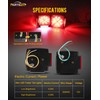 Partsam Pair Slim Square LED Trailer Light Submersible Tail Lights