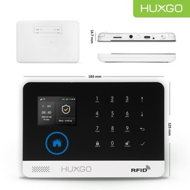 HUXGO® HXA003 2G Home Alarm System Control Station with WLAN, GSM and SMS Module | Control via Tuya Smart App, with Sabotage Protection Function