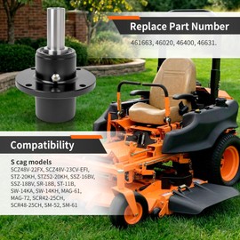 luxlead 461663 Spindle Assembly for 48'' 52'' 61'' Deck, Compatible with S Cag Cheetah, Sabre Tooth Tiger, Tiger Cat, Tiger Cub, Turf Tiger, Wildcat, Replaces 46020, 46400, 46631, 41007, 41008, 41001