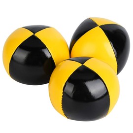 3Pcs Thud Juggling Balls Yellow Black PU Soft Easy Juggle Balls with Carry Bag for Kids and Adults