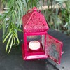 NOVICA Artisan Handmade Aluminum Glass Hanging Candle Holder Small Lantern