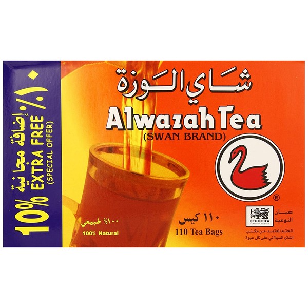 Alwazah Tea, 100% Pure Ceylon, 110 Count (Pack of 36)