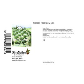 OliveNation Wasabi Coated Peanuts, Salty Crunchy Sweet and Spicy Snack, Non-GMO, Kosher, Vegan - 2 pounds