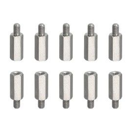 PATIKIL Standoff Screws, 10pcs M3x4.5mm Male to M2x11mm Female 304 Stainless Steel Thread Reducing Hex Standoff Spacer Screw Nuts Thread Adapters Reducer Extender Conversion Fasteners
