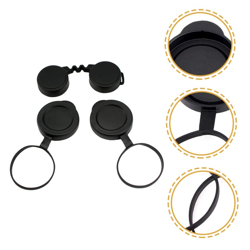 Gatuida 1set Rubber Objective Lens Caps and Scratch Binocular Lens
