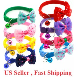 speedway Nylon Cat Cute Collar with Bell bow tie for Cat Kitten puppy adjustable - Blue