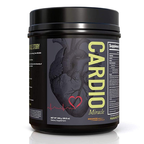 Cardio Miracle (TM) - The Complete Nitric Oxide Solution - Nutritional Heart Healthy L-Arginine and Organic Beetroot Drink Mix 60 Servings