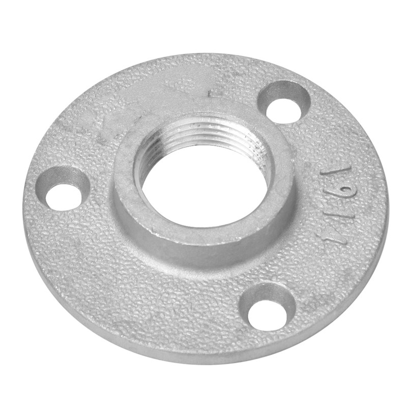 10PCS DN20 3-Holes Flange Base Pipe Fittings Aluminum Alloy Threaded