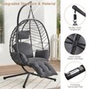 ONBRILL Hanging Egg Chair with Adjustable Footrest & Stand, Wicker