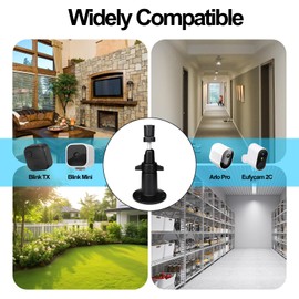SUNNINGUP 2 x Camera Wall Mount, 360° Adjustable Mounting Bracket, with 1/4 Inch Thread and XT Camera Adapter, Suitable for All Blink Indoor/Outdoor, EufyCam, Arlo Pro, 2/3/4/5, Black