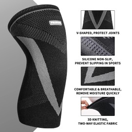 Knee Brace Pack of 2, Bandage Knee Women / Men, Breathable Non-Slip Knee Support, Knee Brace Recovery from Knee Pain, Sports, Knee Support for Orthopaedic, Compression for Meniscus Tear/Running