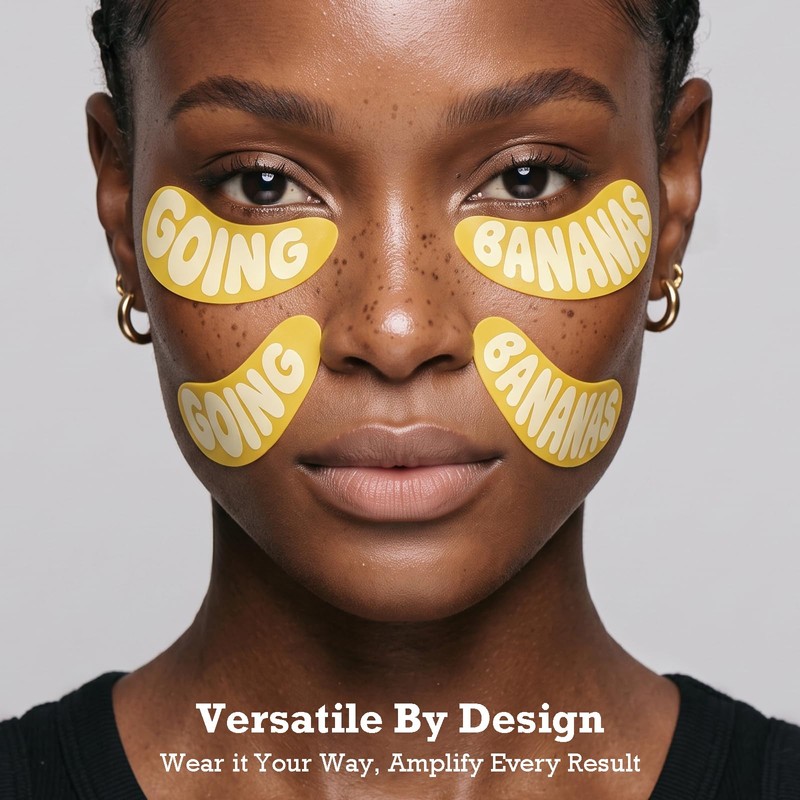 Going Bananas Reusable Silicone Under Eye Patches, Standard, 2 Pairs