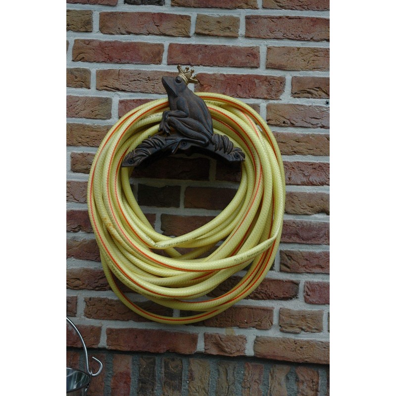 Esschert Design TG51 Frog Prince Garden Hose Holder, Antique Brown