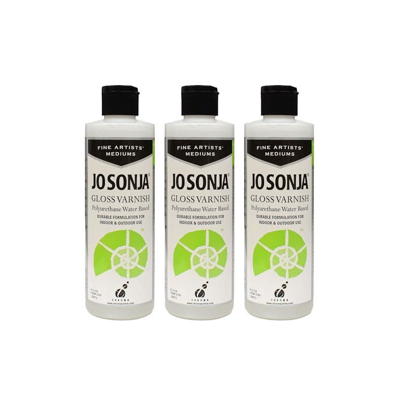 Jo Sonja Polyurethane Varnish Gloss 8oz Bottle - Three Pack