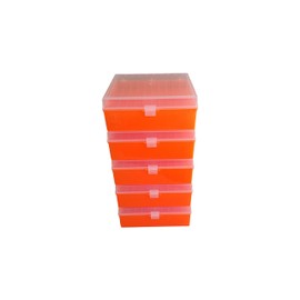 Argos Technologies Argos R3128 Translucent Polypropylene 100 Place Microcentrifuge Tube Cryogenic Storage Box with Orange Lid for 0.5, 1.5 and 2.0mL Microcentrifuge Tubes (Pack of 5)
