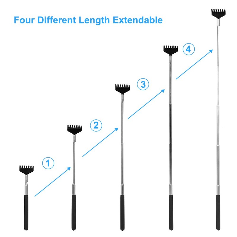 Stainless Steel Back Scratcher Massager Metal Compact Extendable 5 Section