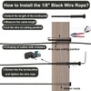 FOLUXING 500Ft 1/8 Inch Black Wire Rope, Railing System, T316