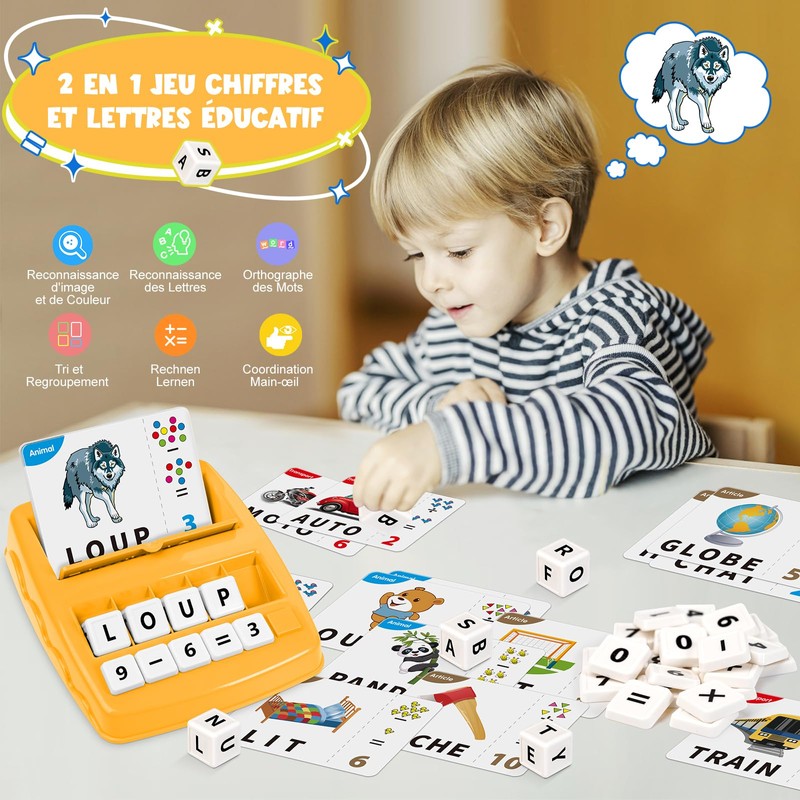 Joozmui Jeu Éducatif 2 en 1 sur Chiffres et Lettres