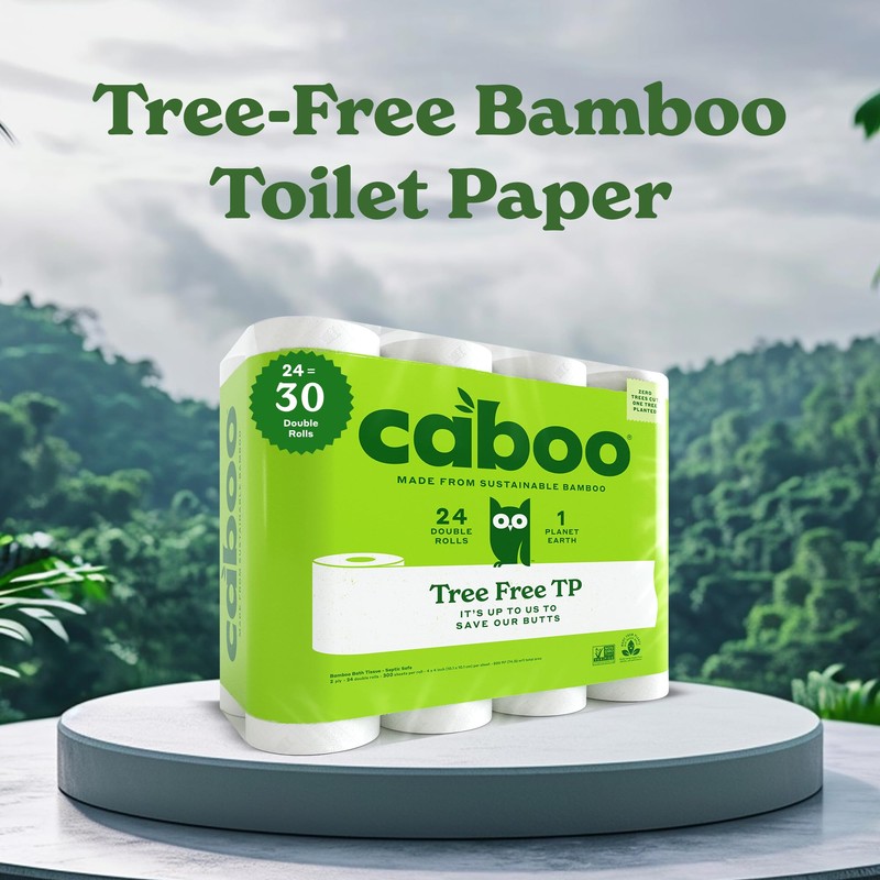Caboo Tree Free Toilet Paper, Septic Safe Toilet Tissue, Non