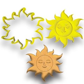 Celestial Sun Cookie Cutter & Stamp Set - 4x3.95 Inches, Perfect for Sun-Themed Baking and Crafts