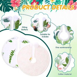 Threlaco 48 Pcs Gtube Button Covers Feeding Tube Pads Holder Abdominal Reusable Accessories Peg Tube Soft Absorbent Breast Feeding Pads Breastfeeding Support Nursing Care Stay Dry(Green Leaf)