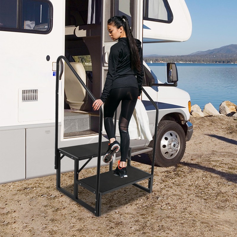 RV Steps w/Dual Handrails, 2 Step Spa Hot Tub Steps