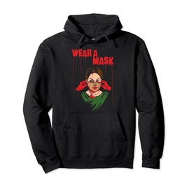 Wear a Face Mask Horror Covid Funny Dark Humor Bloody Adult Pullover Hoodie