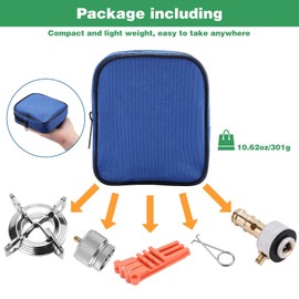 WADEO Portable Camping Stove Burner, Backpacking Stove with 1LB Propane Tank Adapter