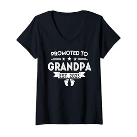 Womens Surprise Baby Pregnancy Announcement Ideas Grandparents V-Neck T-Shirt