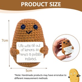 xiaowanwan Positive Potato, Knitted Positive Potato, Positive Potato Pocket Hug for Decoration or Gift for Relatives and Friends (Style 2)