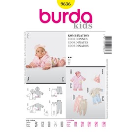 Burda 9636 Schnittmuster Jacke Hose Strampler (Baby, Gr, 56-80) Level 2 leicht