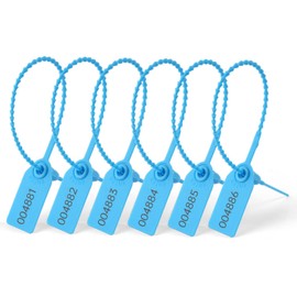 Flintronic 120PCS Anti-Tamper Security Tags, Plastic Security Seals with Numbered, Self Locking Security TAG Ties Tamper Seals, for Secure Fire Extinguishers, Luggage, Clothes, Shelf Tags (Blue)