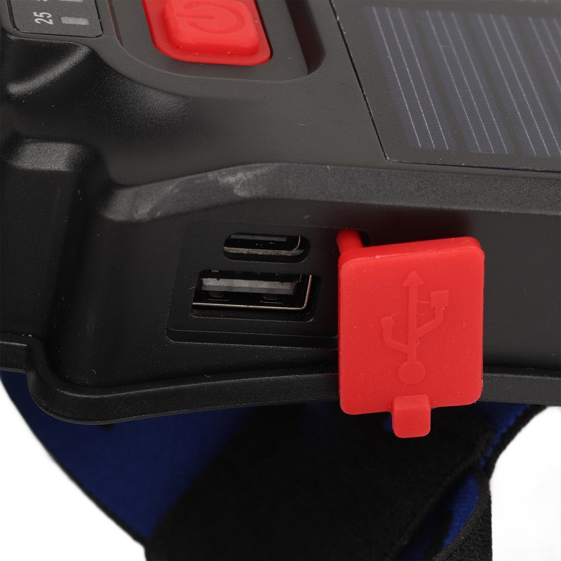 Fishing Headlamp IPX4 Waterproof USB Solar Powered 1200LM Ultra Bright