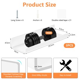 AYESY White Floating Shelves, Floating Shelves for Wall Set of 3(Long), Ideal Home Decor Accessories, for Wall Decor, Storage White Shelves for Bedroom, Living room, Bathroom, Kitchen Wall Mounted