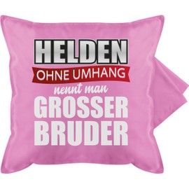 Shirtracer Cushion Cover - Cushion - Hero - Big Brother - White - 50 x 50 cm - Pink - Big bro Large Gift 2024 Great Gifts for Bigger Big + Brother 2023 Large 2025 Larger Size