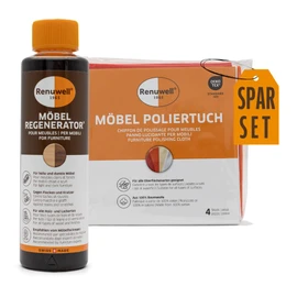 Renuwell Furniture Regenerator (500 ml) & Polishing Cloth Economy Set - Perfect Combination for Refreshing and Care of Wooden Furniture