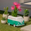 Blue Sky Clayworks Ceramic Bus 7“ Planter, Multi Color