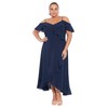 London Times Women's Plus Size Cold Shoulder Hi-Low Maxi Dress