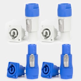 MISYNLON 2 Sets Powercon Connector, 3 Pin AC Powercon Connectors Input and Output, Compatible Neutrik Nac3fca Powercon Power Connector Plug, Stage Lighting and Audio Equipment