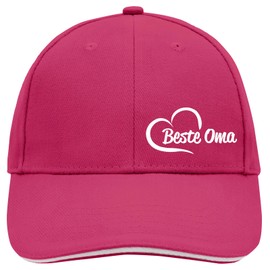 Huuraa Unisex Kappe Beste Oma Herz Geschenk Pink/White Beste Oma Mitbringsel