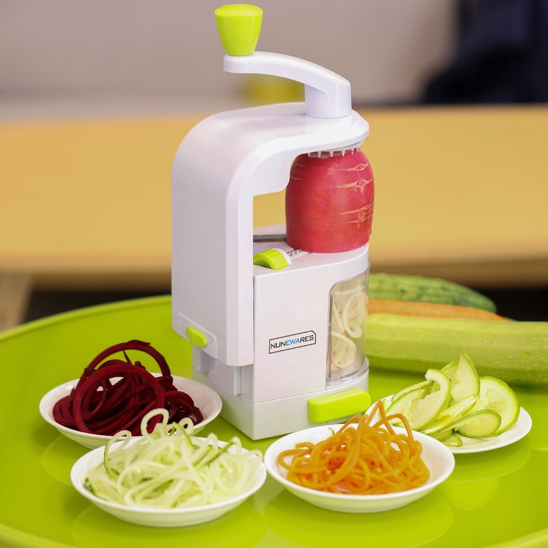 Spiralizer Vegetable Slicer (4-in-1 Rotating Blades) Heavy Duty Veggie Spiralizer