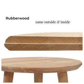 WoodShine Side Table Small Round Solid Wood Sofa Table End Tables Accent Nesting Coffee Table Natural(H:14.37inch)